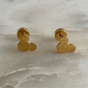 Elegant MM Gold Stud Earrings